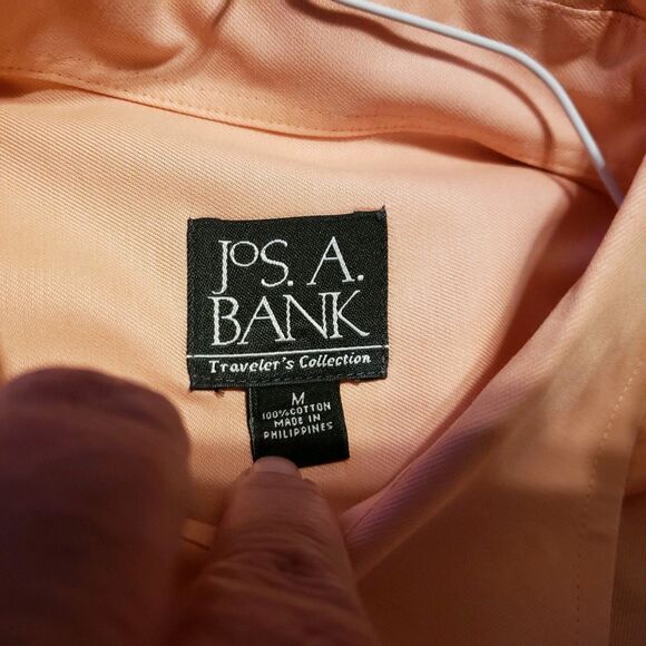 Jos A Banks Orange Men's Button Down Shirt Sz M - Picture 3 of 5
